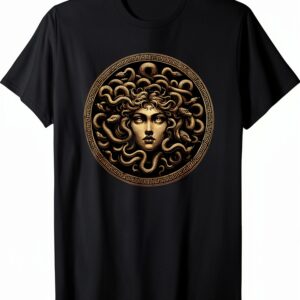 Tête de Méduse Mythe Gorgone Cheveux de serpent T-Shirt-0