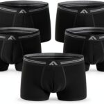 Boxer en bambou FM London - Lot de 5 doux, coupe élastique, sans-0