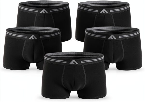 Boxer en bambou FM London - Lot de 5 doux, coupe élastique, sans-0