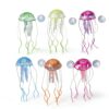 BSGP Lot de 6 méduses lumineuses pour aquarium, décoration en silicone-0