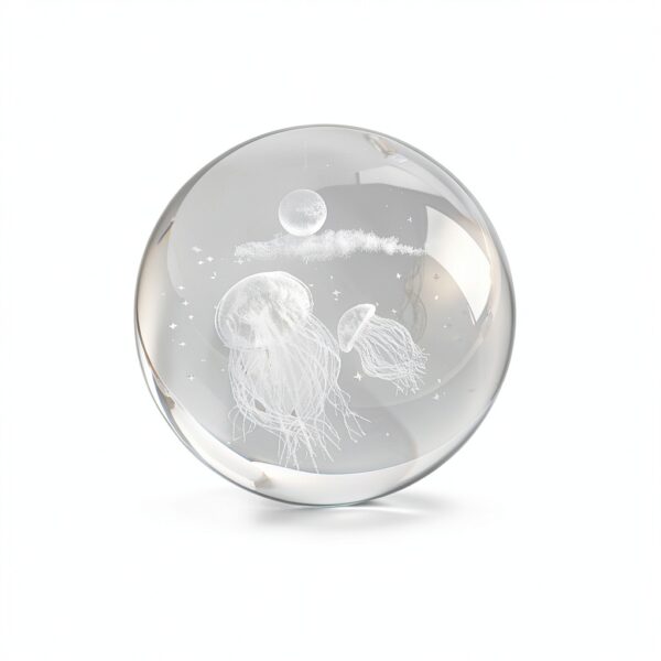 Veilleuse Boule de Cristal Méduse 80 mm USB Ieron-2