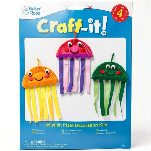 Assiettes Décoratives Baker Ross - Kit créatif Méduses, lot de 4-5