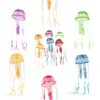 BSGP Lot de 6 méduses lumineuses pour aquarium, décoration en silicone-3