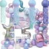 Lanternes en papier HOMURY 8 décorations méduse 25 cm bleu Tiffany-5