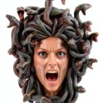 Veronese Design Sculpture murale Tête de Méduse le serpent gorgone grec Finition bronze-0