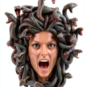 Veronese Design Sculpture murale Tête de Méduse le serpent gorgone grec Finition bronze-0