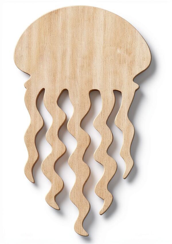 Méduse en bois - Hauteur : 5-50 cm - Décoration de bricolage - Taille : 15 cm - Lot de 1-2