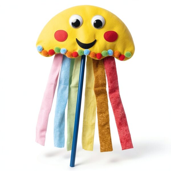 Kits de marionnettes méduses Baker Ross – 8 pièces en bois colorées-2