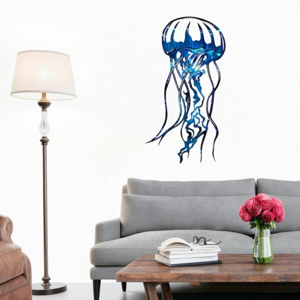 Atyhao Décorations D'art Mural en Métal, Décoration D'intérieur de Tortue de Mer de Méduse de Voilier D'art, Décor de Thème de Plage D'artisanat, Décorations D'art de Mur-3