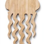 Méduse en bois - Hauteur : 5-50 cm - Décoration de bricolage - Taille : 15 cm - Lot de 1-0
