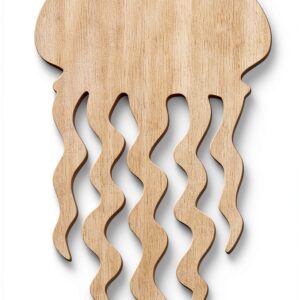 Méduse en bois - Hauteur : 5-50 cm - Décoration de bricolage - Taille : 15 cm - Lot de 1-0