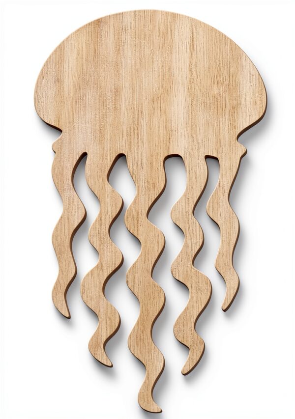 Méduse en bois - Hauteur : 5-50 cm - Décoration de bricolage - Taille : 15 cm - Lot de 1-0