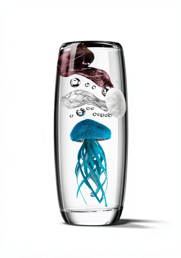 LEONARDO HOME 018685 Objet Oceano Méduse Bleu 19 cm-1