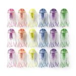 Méduses décoratives en silicone YWNYT –Lot de 18, 6 couleurs, aquarium-0