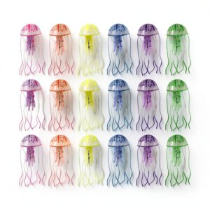 Méduses décoratives en silicone YWNYT –Lot de 18, 6 couleurs, aquarium-0