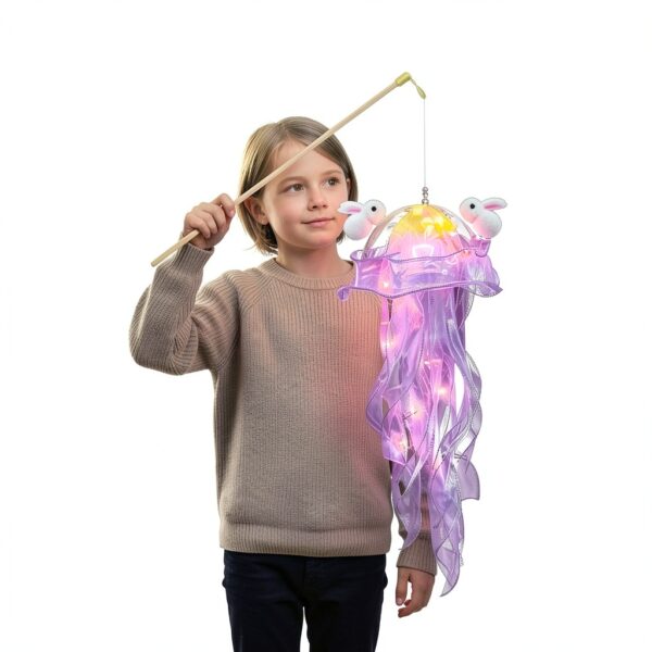 Mineup Lot de 6 Lanternes Méduses à Suspendre, Lanterne Méduse Lumineuse, Lampe à Suspendre en Forme de Méduse, Veilleuse créative à suspendre pour la naissance des enfants-6