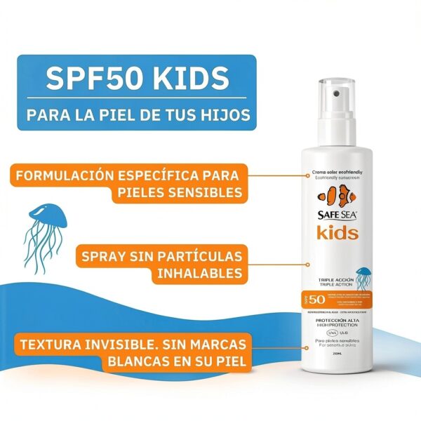 Safe Sea Spray Solaire SPF 50 Enfants Anti‑Méduses Végane 250 ml-1