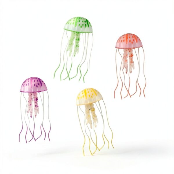 Méduses décoratives en silicone YWNYT –Lot de 18, 6 couleurs, aquarium-7