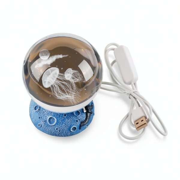 Veilleuse Boule de Cristal Méduse 80 mm USB Ieron-0