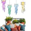 Mineup Lot de 6 Lanternes Méduses à Suspendre, Lanterne Méduse Lumineuse, Lampe à Suspendre en Forme de Méduse, Veilleuse créative à suspendre pour la naissance des enfants-5