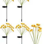 Lampe solaire extérieure YZYOE 4 Pack 10LED Méduse étanche, 2 modes-0