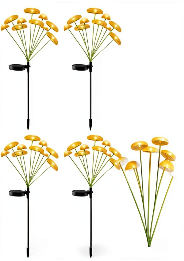 Lampe solaire extérieure YZYOE 4 Pack 10LED Méduse étanche, 2 modes-0