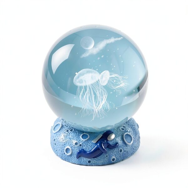 Veilleuse Boule de Cristal Méduse 80 mm USB Ieron-5