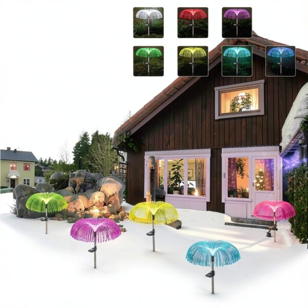 Lampes solaires d'extérieur SPORTARC en forme de méduse, fibre optique-2