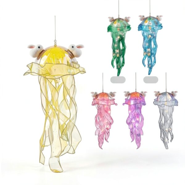 Mineup Lot de 6 Lanternes Méduses à Suspendre, Lanterne Méduse Lumineuse, Lampe à Suspendre en Forme de Méduse, Veilleuse créative à suspendre pour la naissance des enfants-1