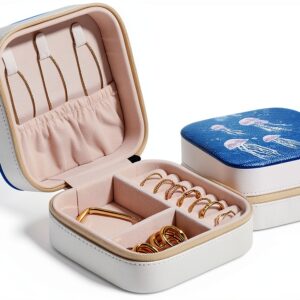 Boîte de rangement à bijoux de voyage méduse pour femmes et filles-0