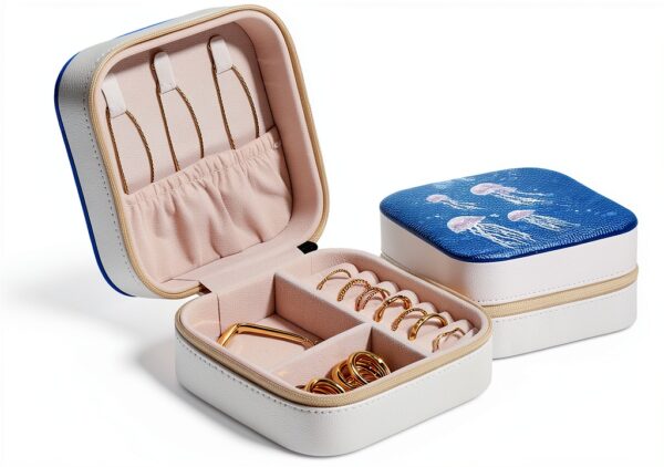 Boîte de rangement à bijoux de voyage méduse pour femmes et filles-0