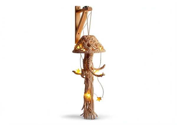 Ttiy Pendentif mural en macramé tissé méduse fait à la main pour chambre à coucher, décoration d'intérieur-5
