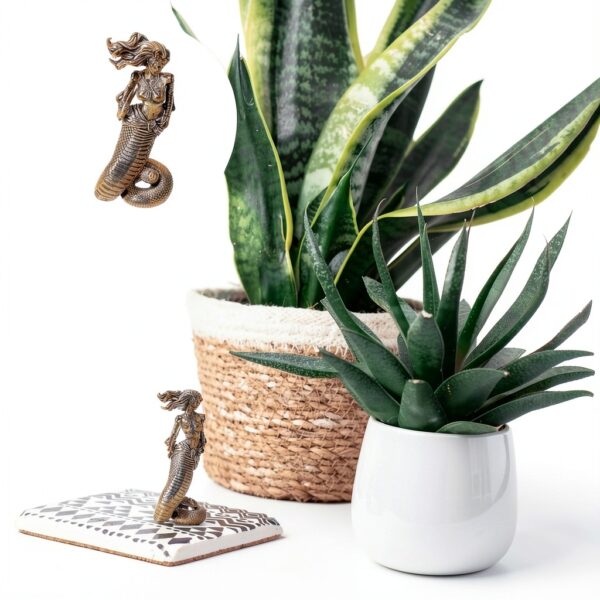Statue Méduse Cabilock en Laiton, Sculpture Mythologique Décor Bureau-6