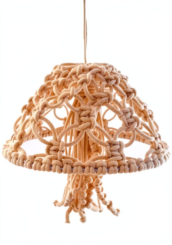 Ttiy Pendentif mural en macramé tissé méduse fait à la main pour chambre à coucher, décoration d'intérieur-2