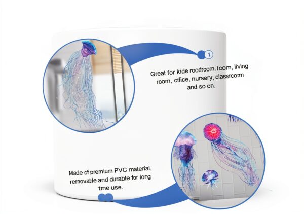 Stickers Muraux Méduse Océan Imperméables PVC Outanaya pour Chambre-3
