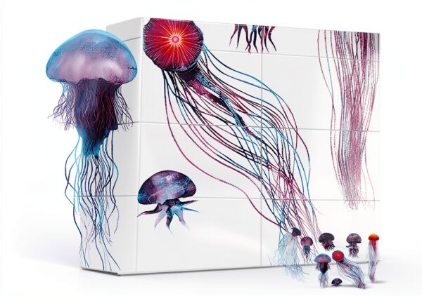 Stickers Muraux Méduse Océan Imperméables PVC Outanaya pour Chambre-4