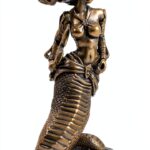Statue Méduse Cabilock en Laiton, Sculpture Mythologique Décor Bureau-0