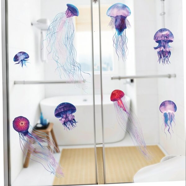 Stickers Muraux Méduse Océan Imperméables PVC Outanaya pour Chambre-7