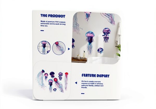 Stickers Muraux Méduse Océan Imperméables PVC Outanaya pour Chambre-6