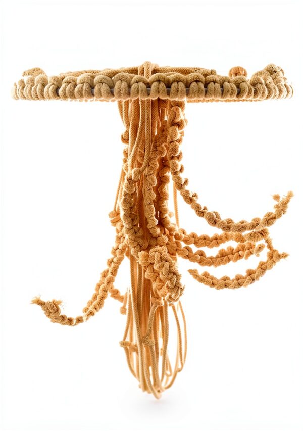 Ttiy Pendentif mural en macramé tissé méduse fait à la main pour chambre à coucher, décoration d'intérieur-3