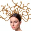 Floatdream Medusa Bandeau à cheveux en forme de tête de serpent, pour fête, cosplay, décoration de costume, unisexe (doré)-5