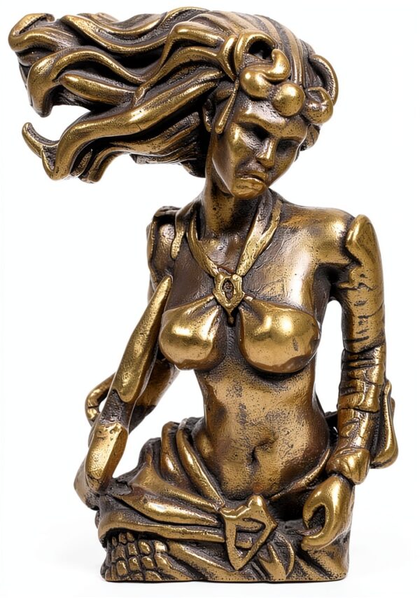 Statue Méduse Cabilock en Laiton, Sculpture Mythologique Décor Bureau-2